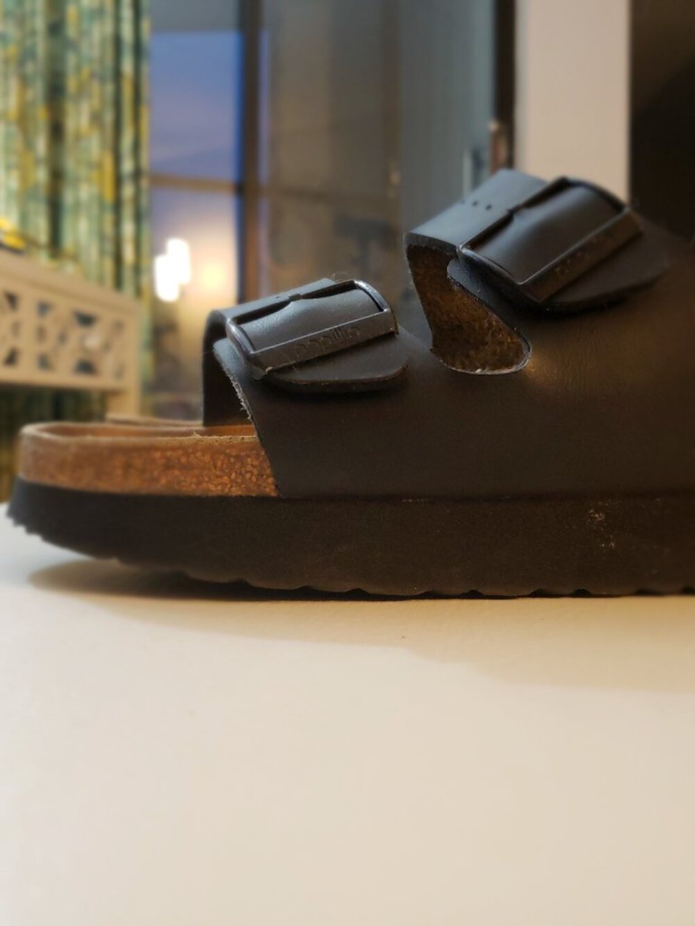BIRKENSTOCK BLACK PAPILLO PLATFORM SANDAL SIZE 40